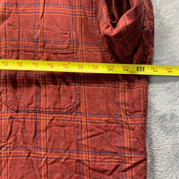 Vintage Woolrich Mens Rust Plaid Long Sleeve Button Down Shirt XL Cotton - Picture 7 of 12